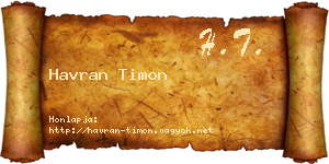 Havran Timon névjegykártya